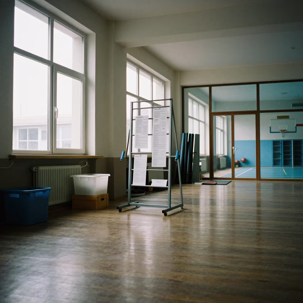 Spin Studio Cancellation Slip Rack Dushanbe in inside a spin studio under class lights in Dushanbe