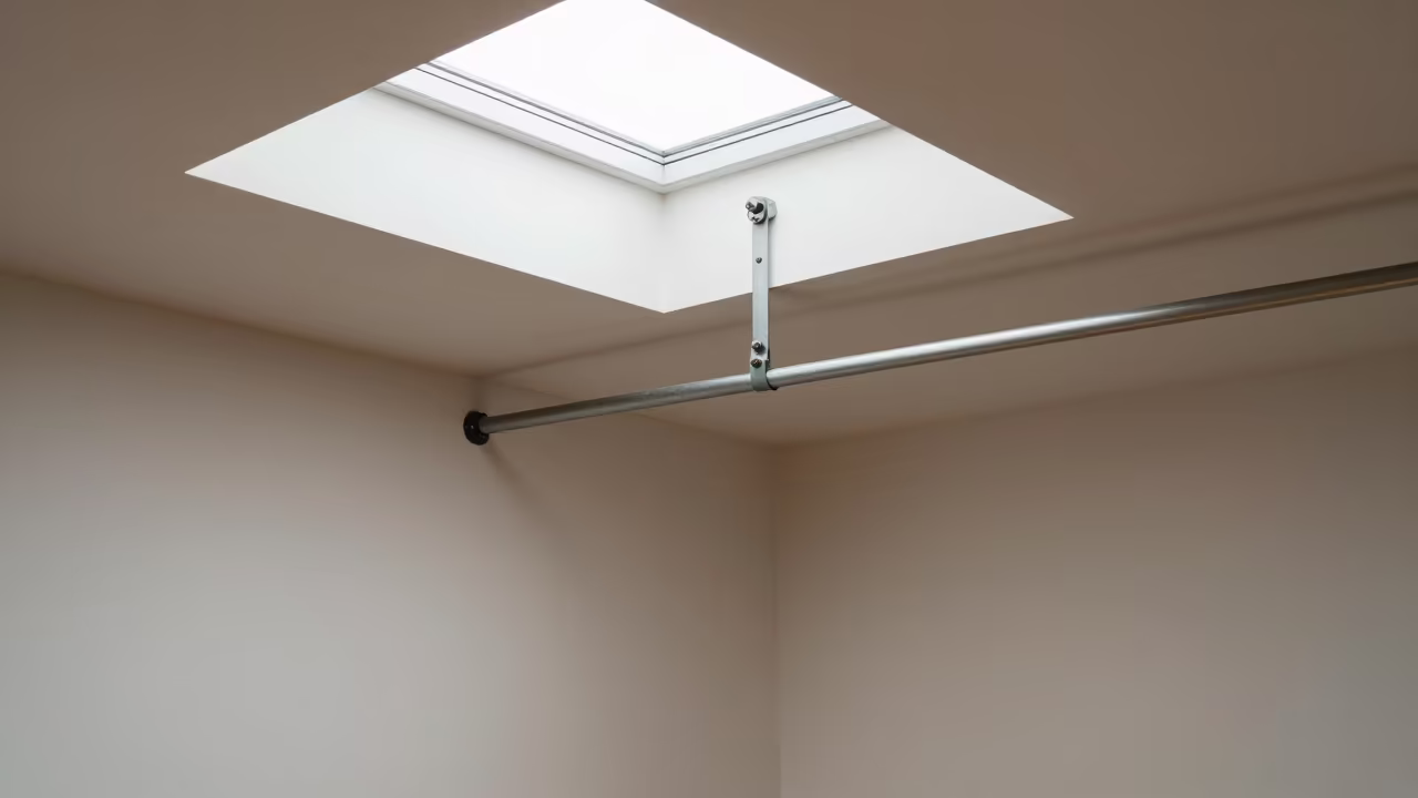 Spin Studio Curtain Crank Under Noon Light in inside a spin studio under class lights in Turmero