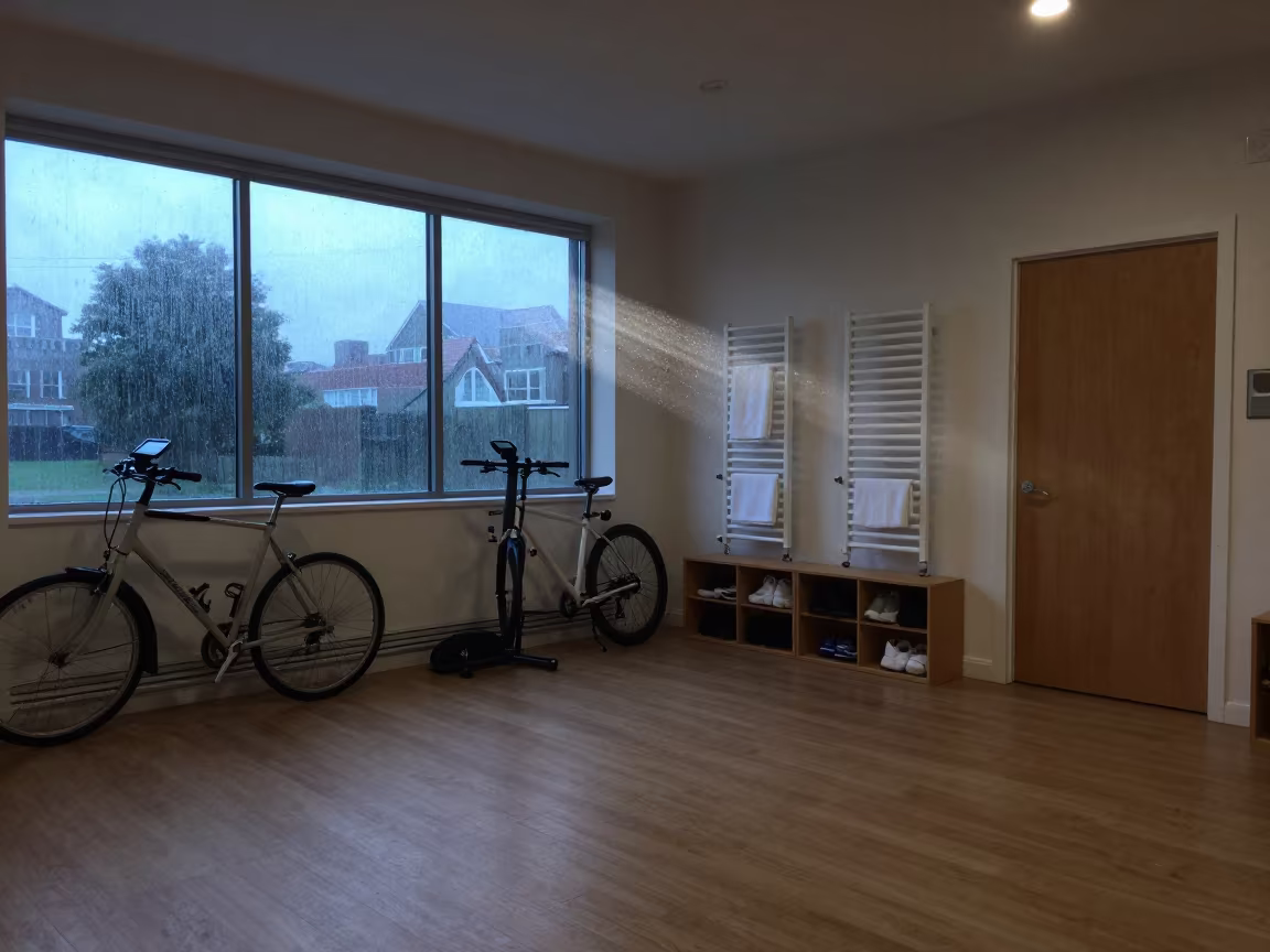 Spin Studio Dawn Light and Exercise Bikes in inside a spin studio under class lights in Southampton