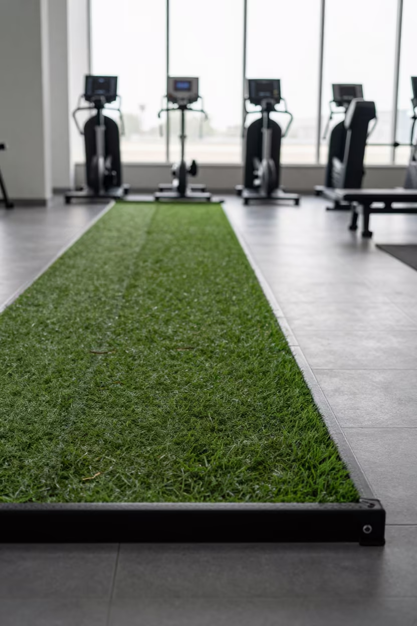 Spin Studio Freeze Request Tray on Turf Floor in inside a spin studio under class lights in Abu Dhabi