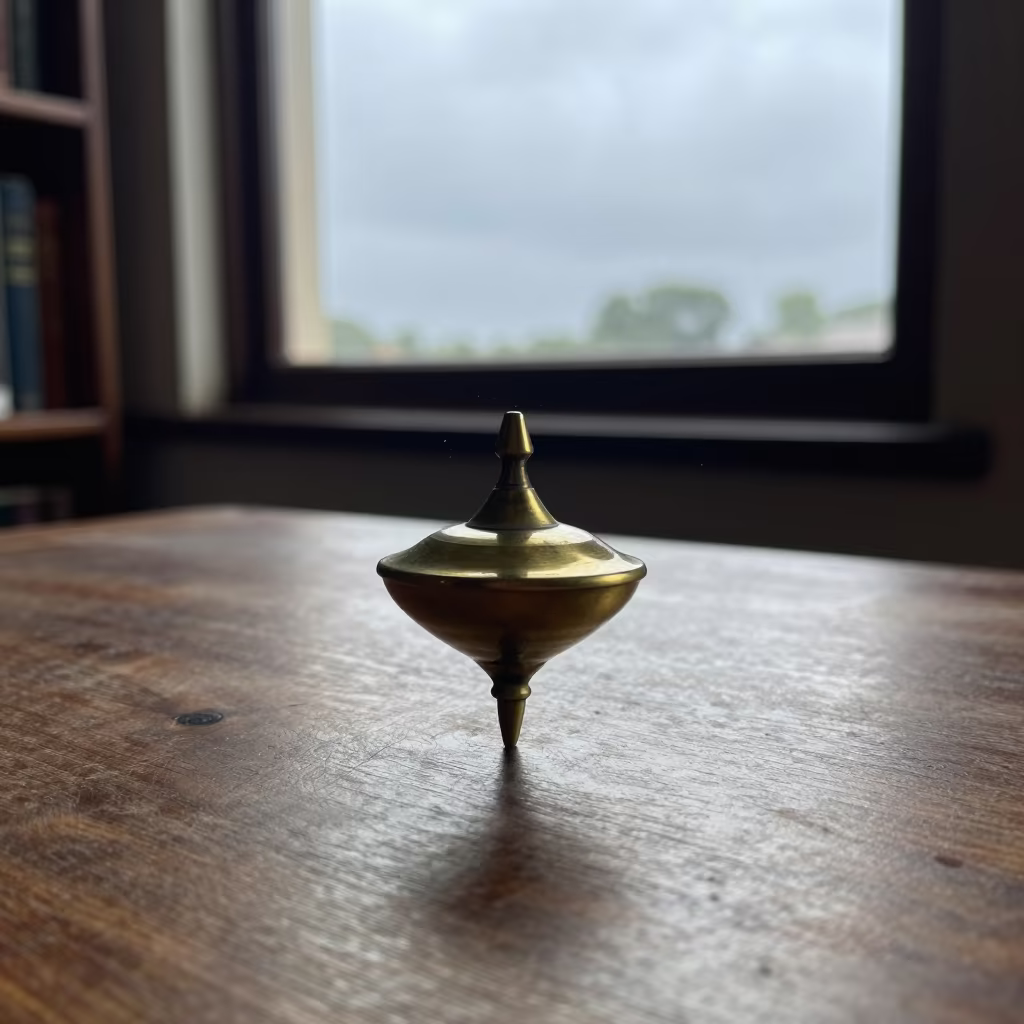 Spinning Top on Dusty Library Table Lilongwe in on a dusty library table in Lilongwe