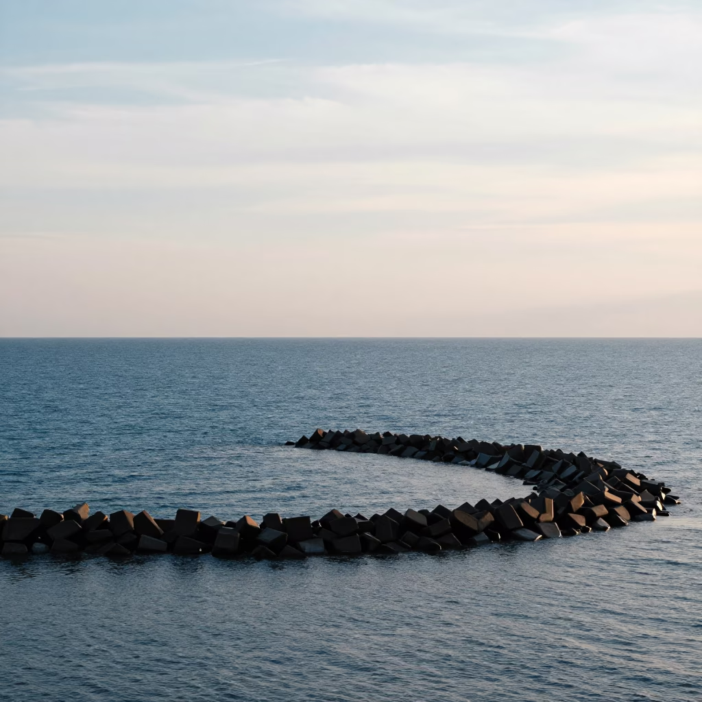 Spiral Harbor Breakwater And Coastal Landscape in Phuket in in Phuket, Thailand