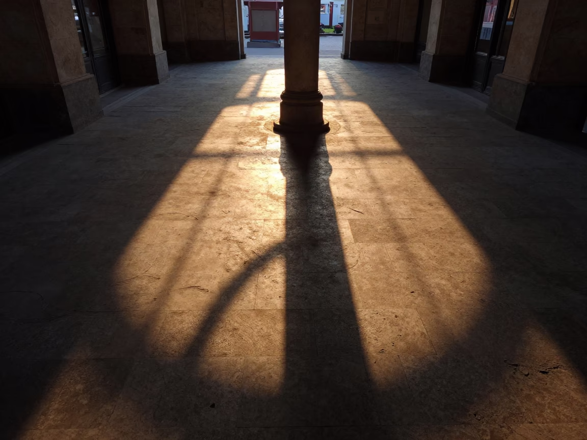 Spiral Staircase Shadow in Tokat Terminal in inside a restored train terminal in Tokat