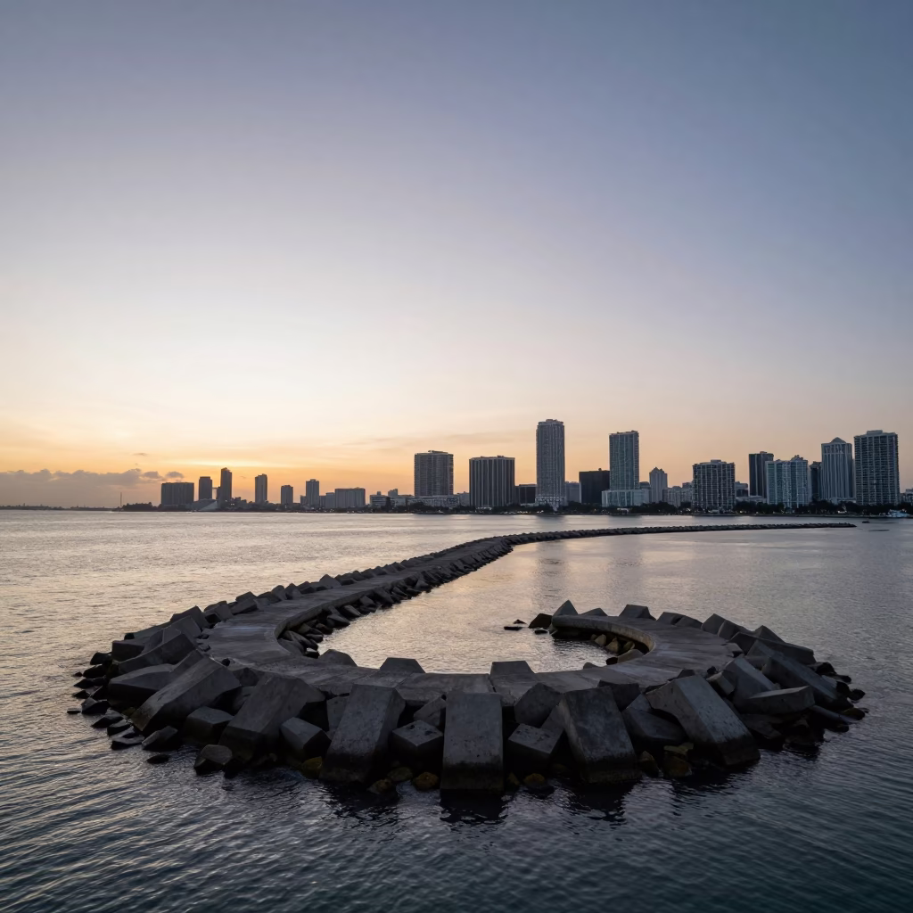 Spiral View in Miami at First Light Of Dawn in in Miami, Florida, United States