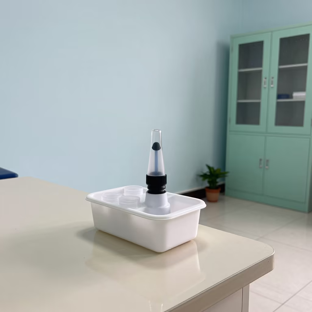 Spirometry Mouthpiece Bin in Singida Clinic Exam Room in inside a clinic exam room in Singida