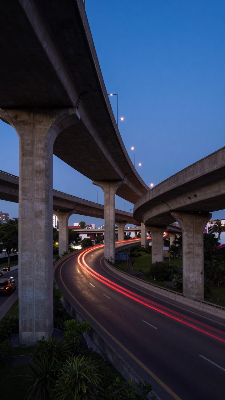 Split Lit in Mexico City at Blue Hour in in Mexico City, Mexico