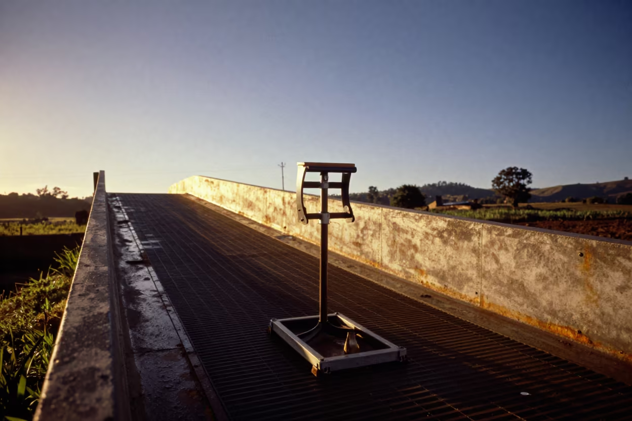 Split Sky Over Ecuador Goat Stand in at a stockyard loading ramp in Ecuador