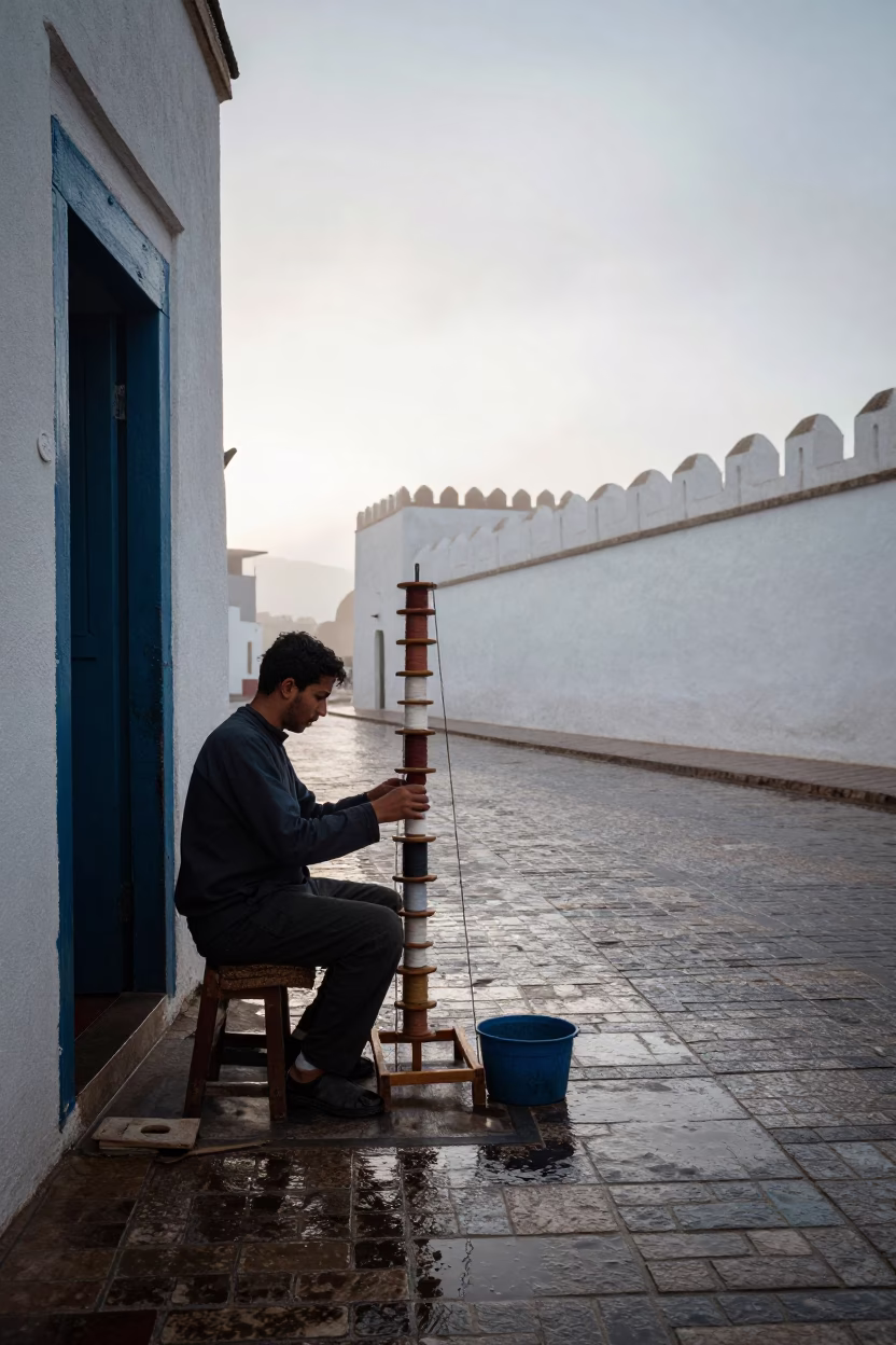Spool Rack in Essaouira in in Essaouira, Morocco