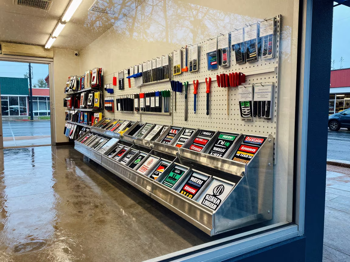 Sports Order Tray in Shop Window After Rain in outside a shop window after rain near Gweru