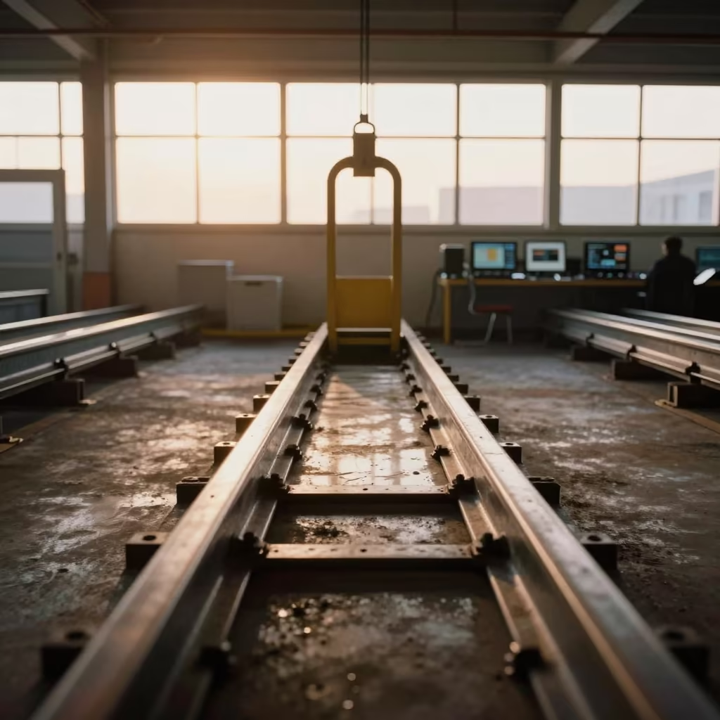 Spring Light on Dock Rail Sarona Tel Aviv in at a fulfillment packing station in Sarona, Tel Aviv