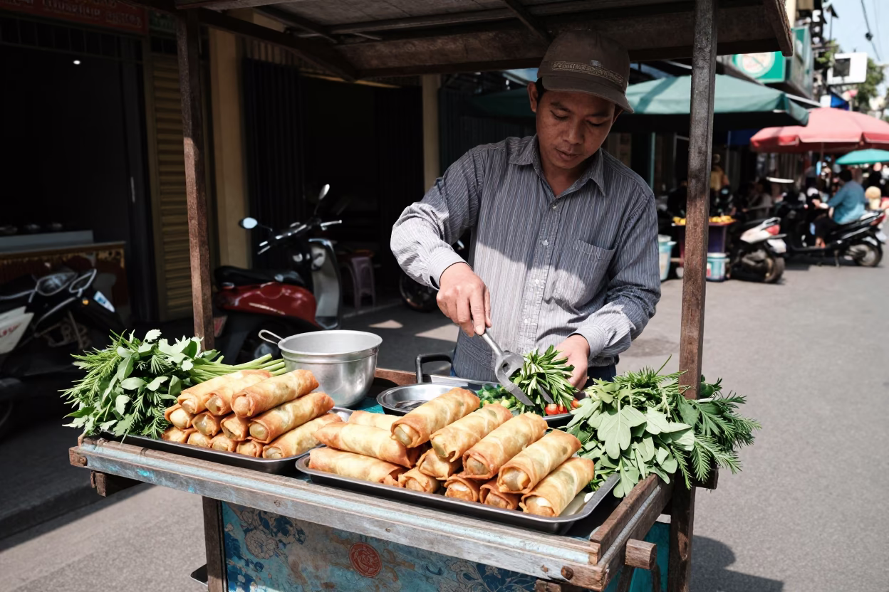 Spring Rolls in Ho Chi Minh City in in Ho Chi Minh City, Vietnam