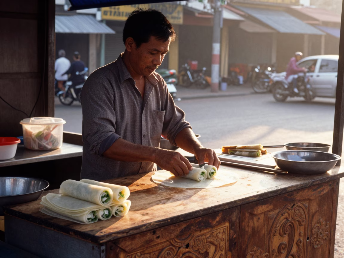 Spring Rolls in Phnom Penh in in Phnom Penh, Cambodia