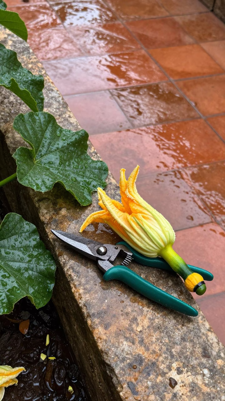 Squash Blossoms in Barcelona in in Barcelona, Spain