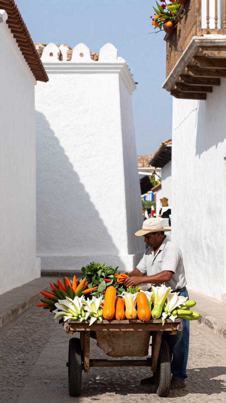 Squash Blossoms in Cartagena in in Cartagena, Colombia