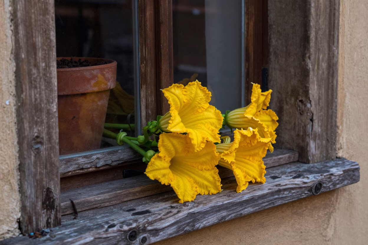 Squash Blossoms in Krakow in in Krakow, Poland