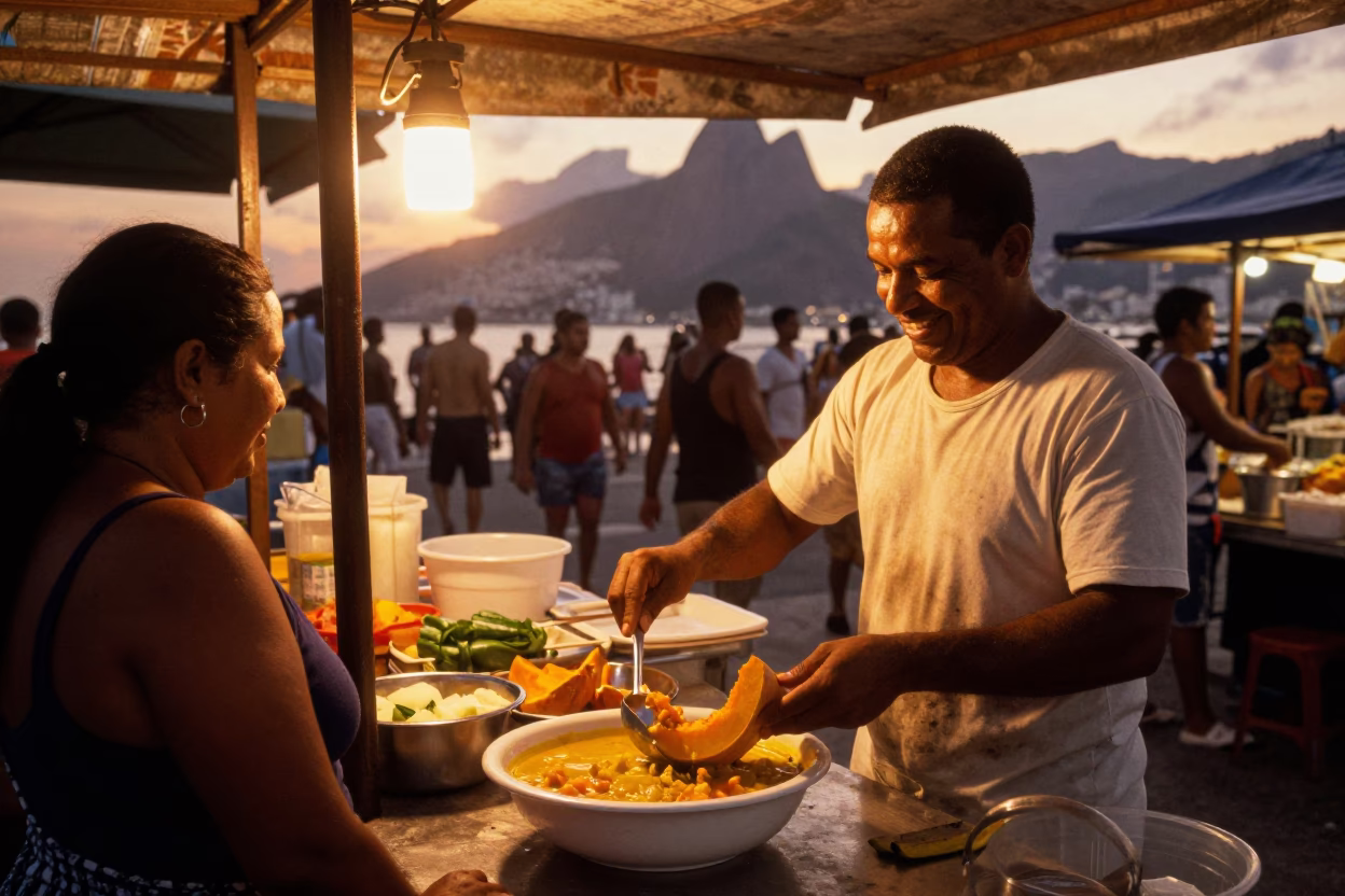 Squash in Rio De Janeiro at Copper-toned Light Before Dusk in in Rio de Janeiro, Brazil