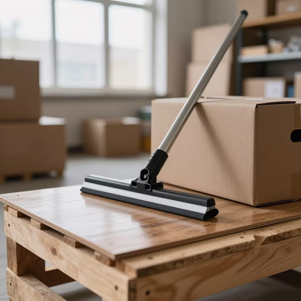 Squeegee Tin in High Stockroom Light in inside a stockroom behind the sales floor in Yüksekova district