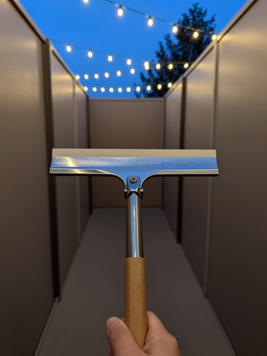 Squeegee Tin in Lqliâa Fitting Room Corridor in inside a fitting room corridor in Lqliâa