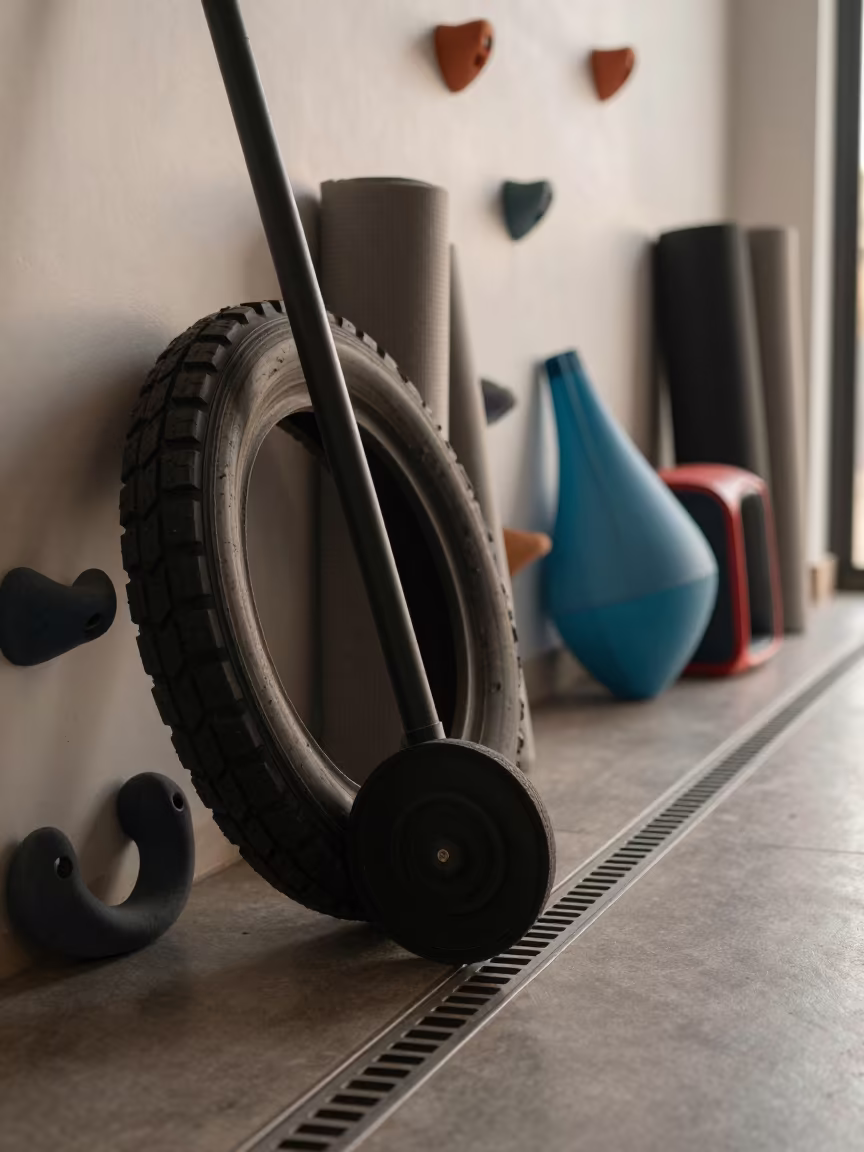 Squeegee Wheel Bay and Gear in Huánuco Studio in inside a yoga studio before the session begins in Huánuco