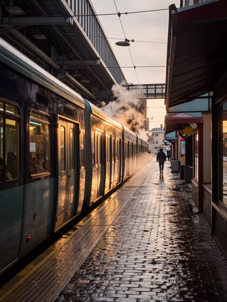 St Petersburg Busker Under Train Lines in under an elevated train line in St Petersburg