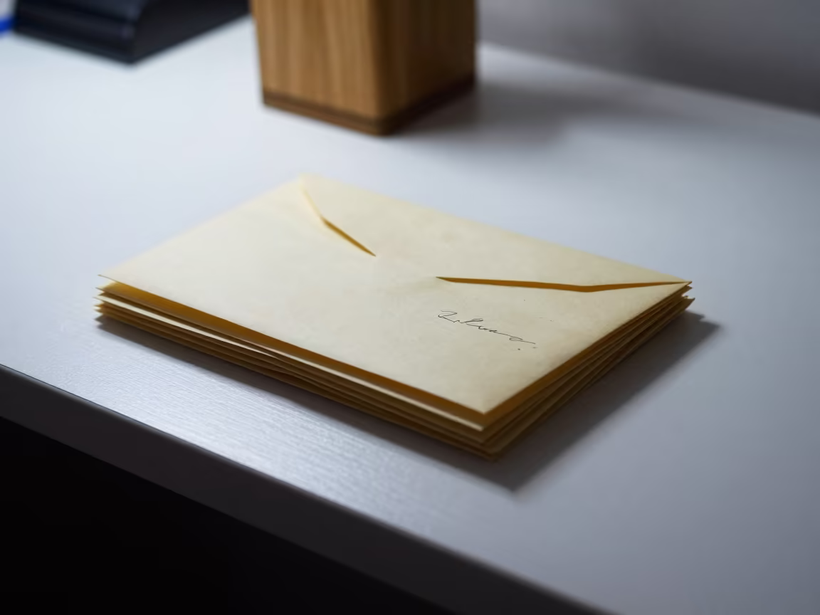 Stack of Old Love Letters on Puebla Desk in on a writing desk in Puebla