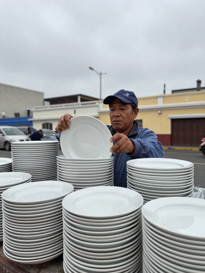 Stacked Plates in Lima in in Lima, Peru