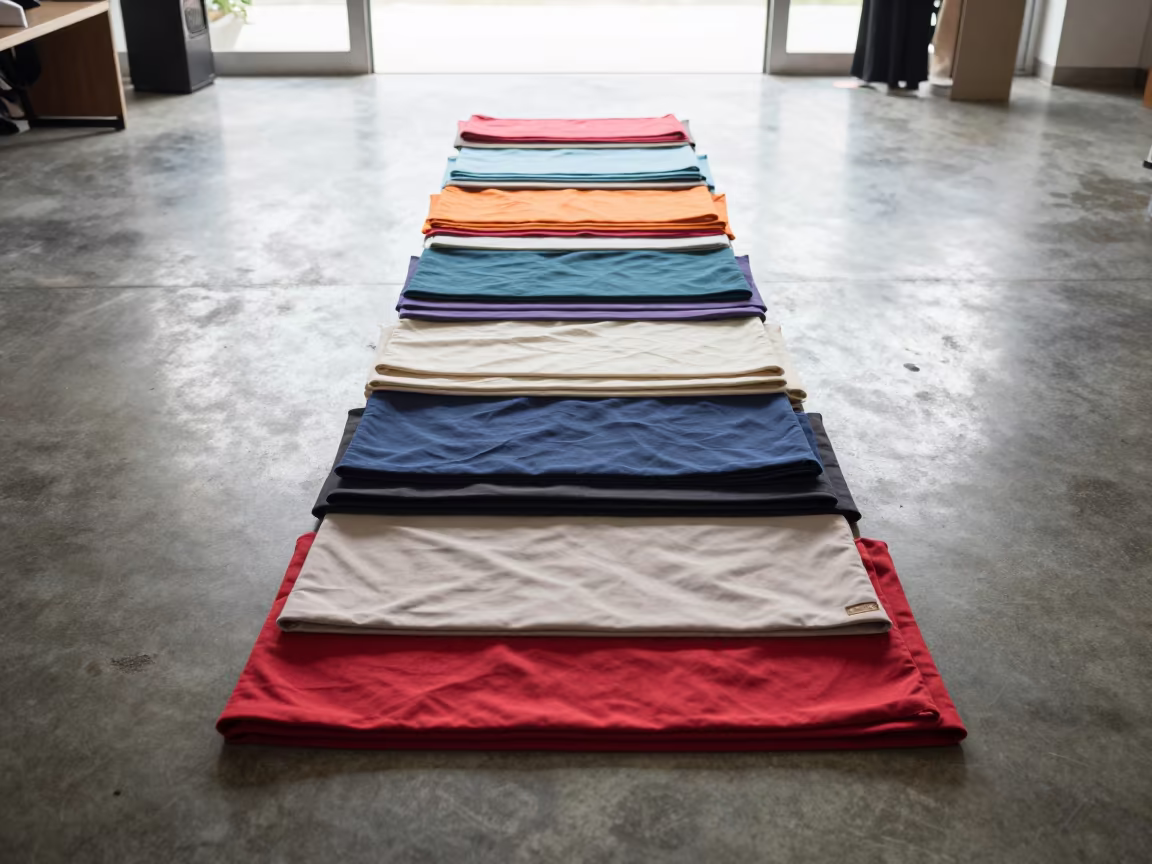 Stacked Runway Skirt Panels in Phuket in under runway rehearsal lights in Phuket