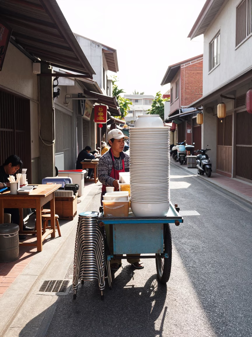 Stacked Stools in Tainan in in Tainan, Taiwan