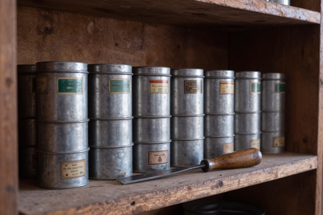 Stacked Storage Tins in Marrakech in in Marrakech, Morocco