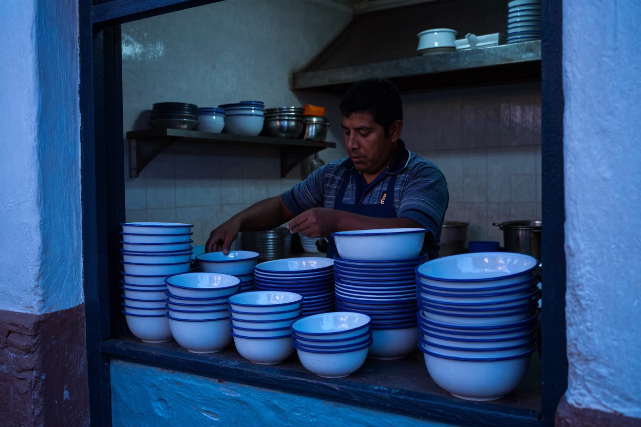 Stacking Bowls in Cusco in in Cusco, Peru