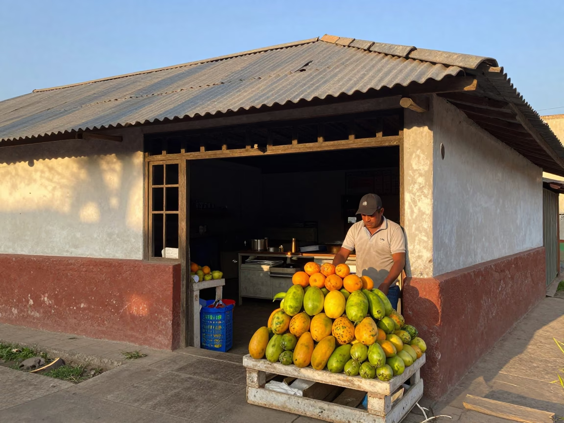 Stacking Fruit in Lima in in Lima, Peru