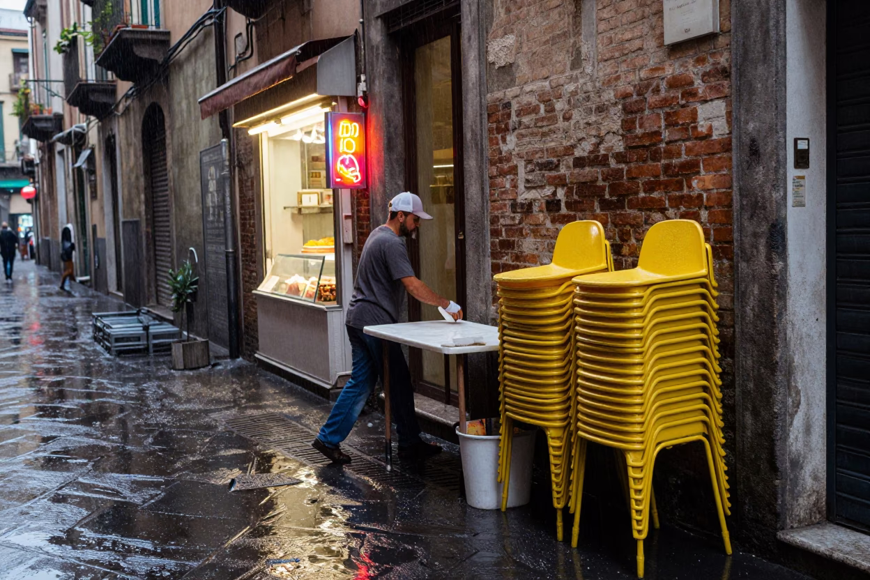 Stacking Tables in Naples in in Naples, Italy