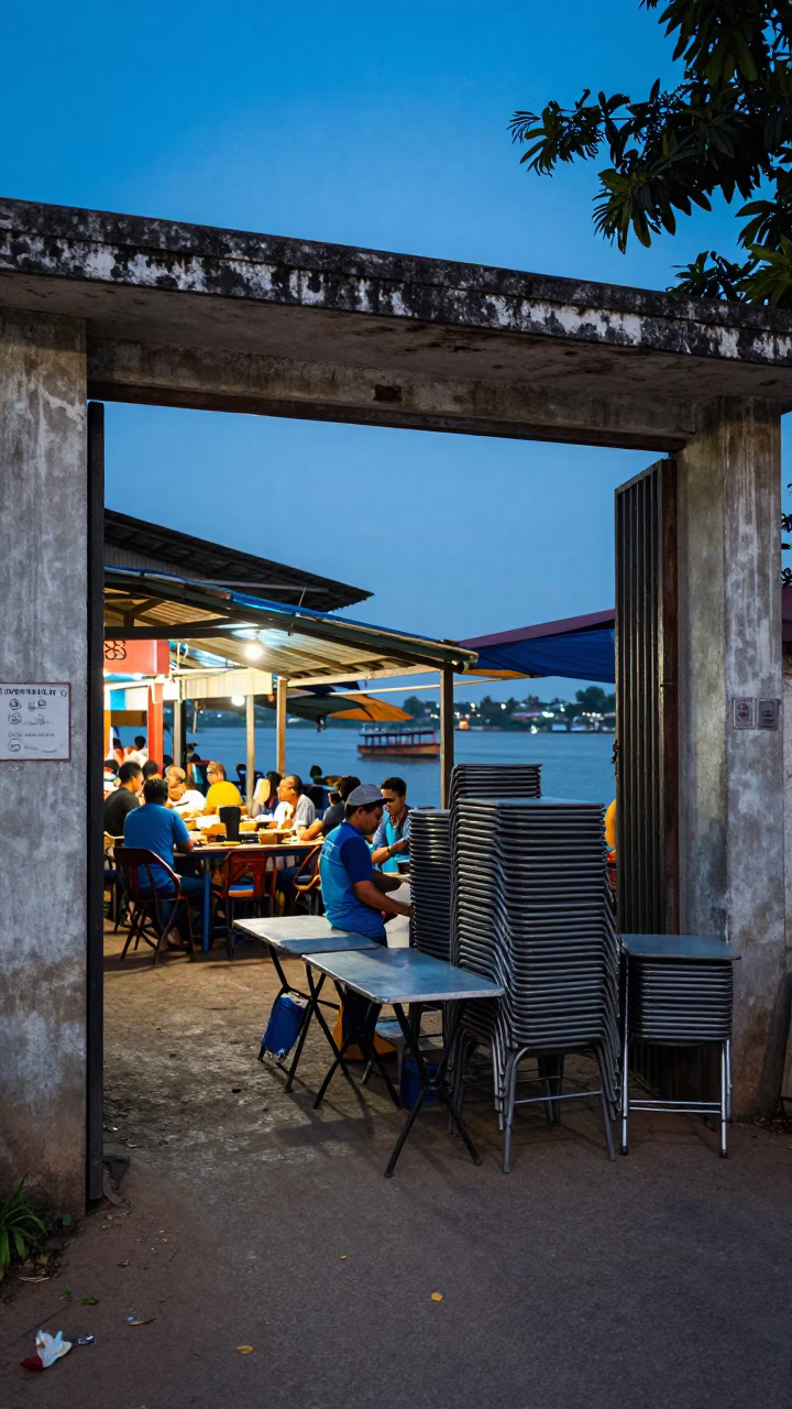 Stacking Tables in Phnom Penh in in Phnom Penh, Cambodia