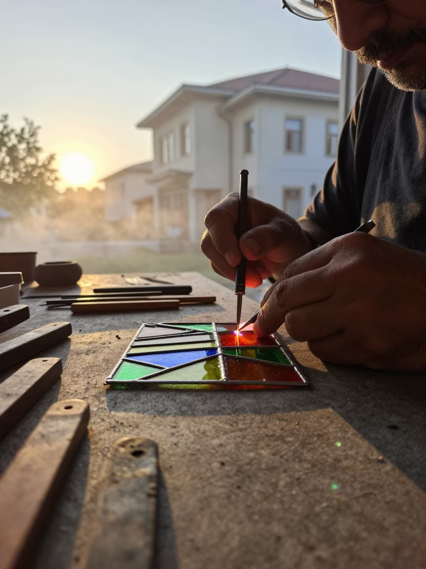 Stained Glass Artisan Soldering Lead Came in Bursa in in Bursa