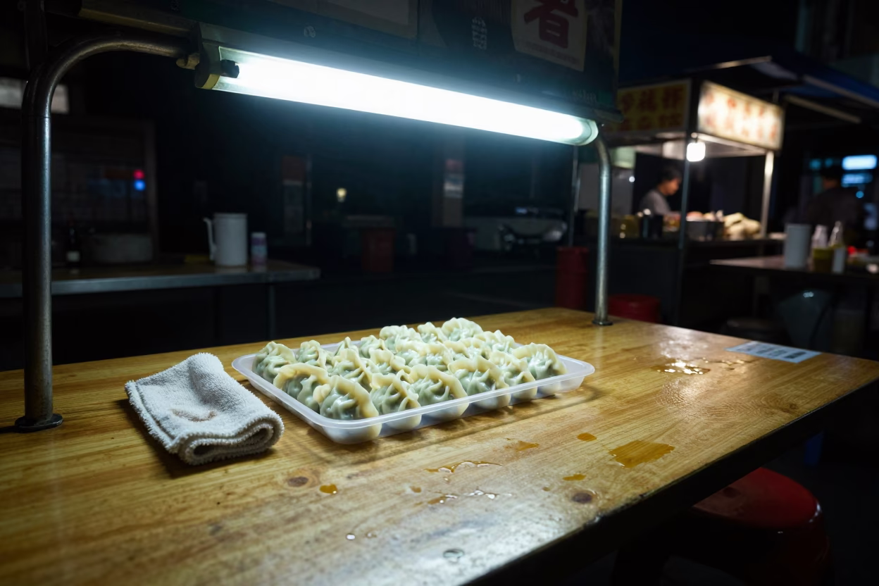Stained Table at Late At Night Light in Taipei in in Taipei, Taiwan