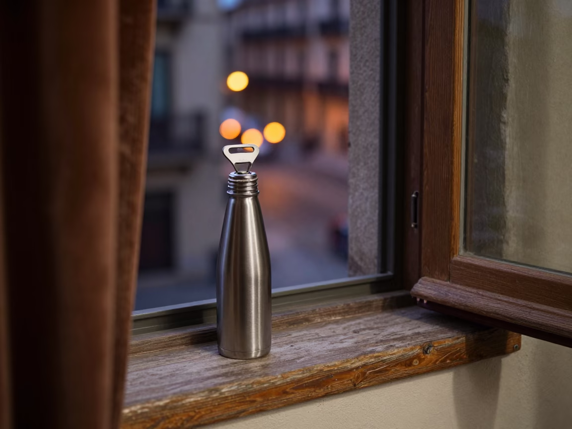 Stainless Steel Bottle Opener in Bilbao in in Bilbao, Spain