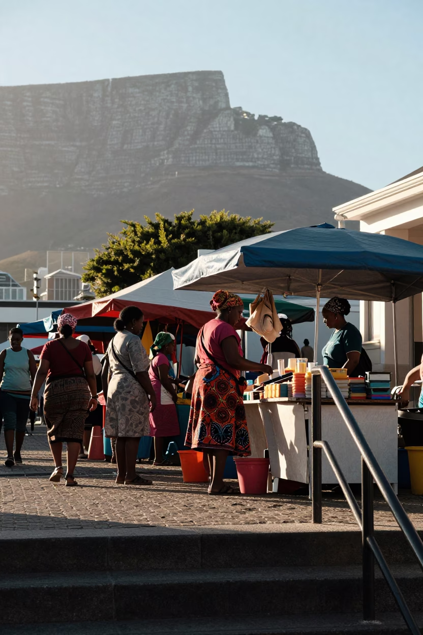 Stair Rail in Cape Town at The Late Morning Light in in Cape Town, South Africa