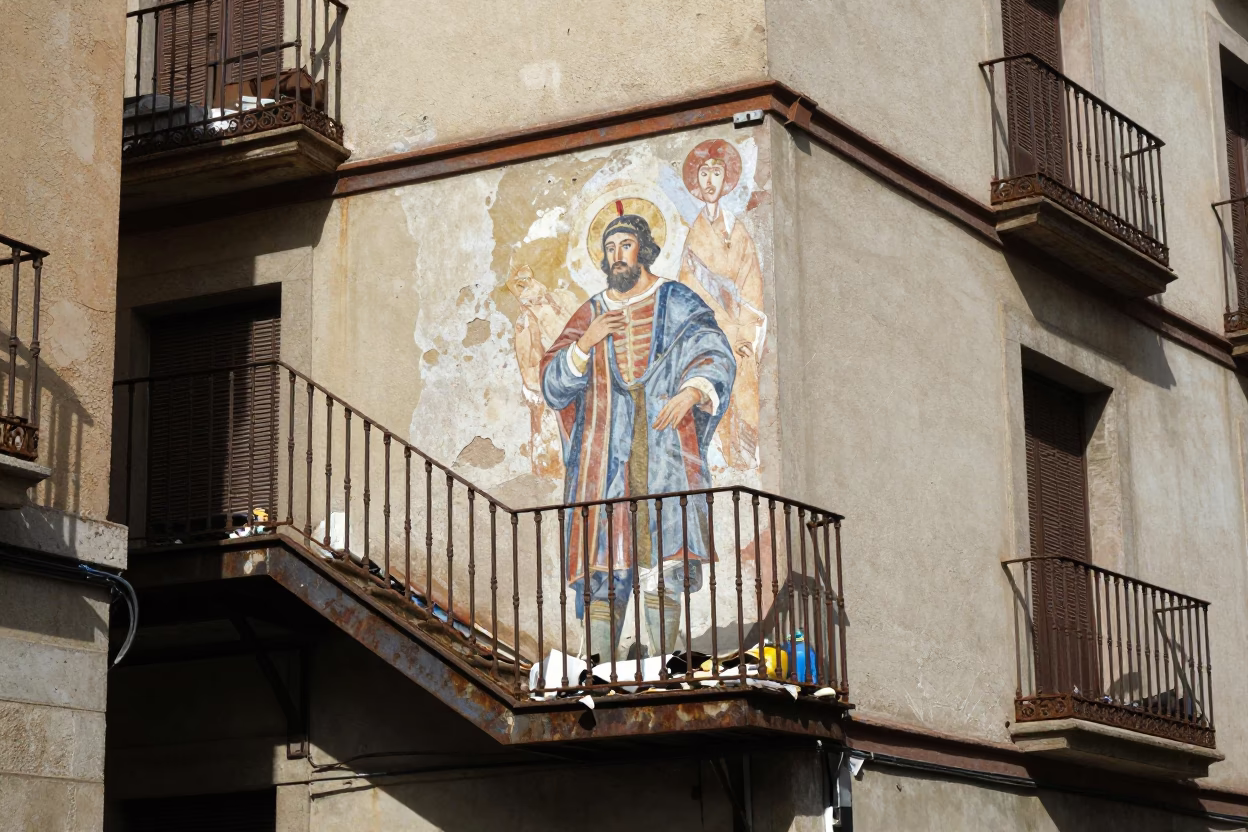 Stairwell Corner in Bilbao in in Bilbao, Spain