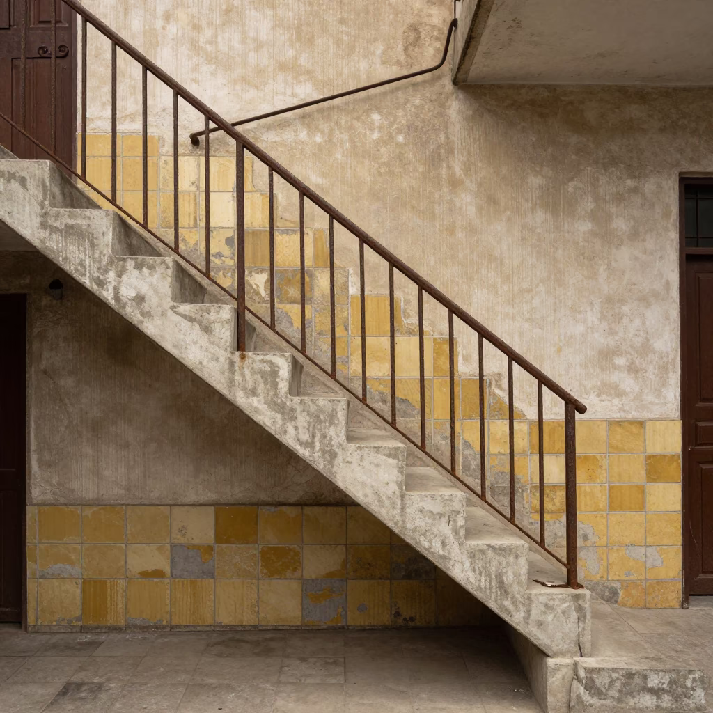 Stairwell Landing in La Paz in in La Paz, Bolivia
