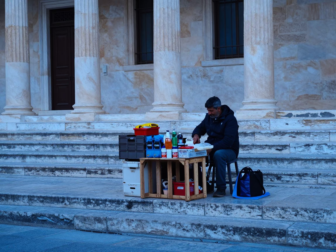 Stall Arrangement in Athens in in Athens, Greece