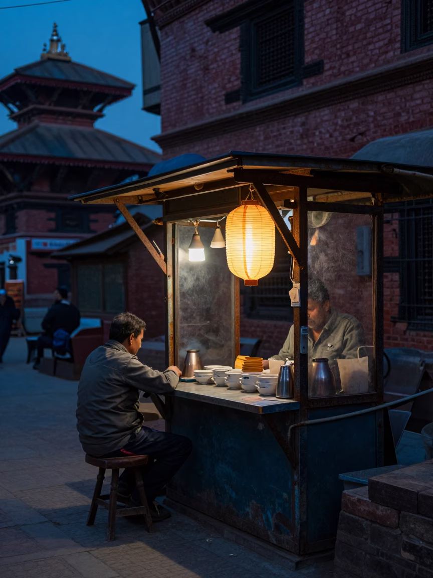 Stall Closing in Kathmandu in in Kathmandu, Nepal