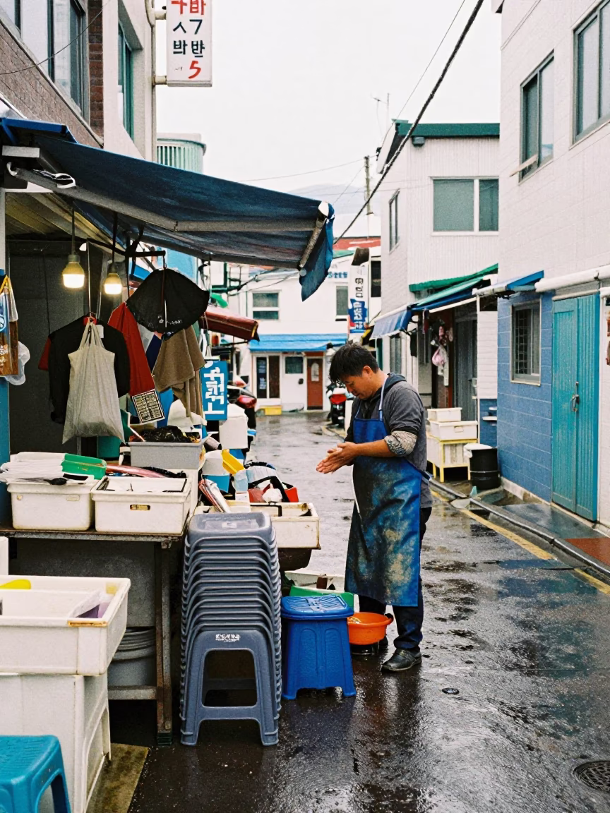 Stall Clutter in Busan in in Busan, South Korea