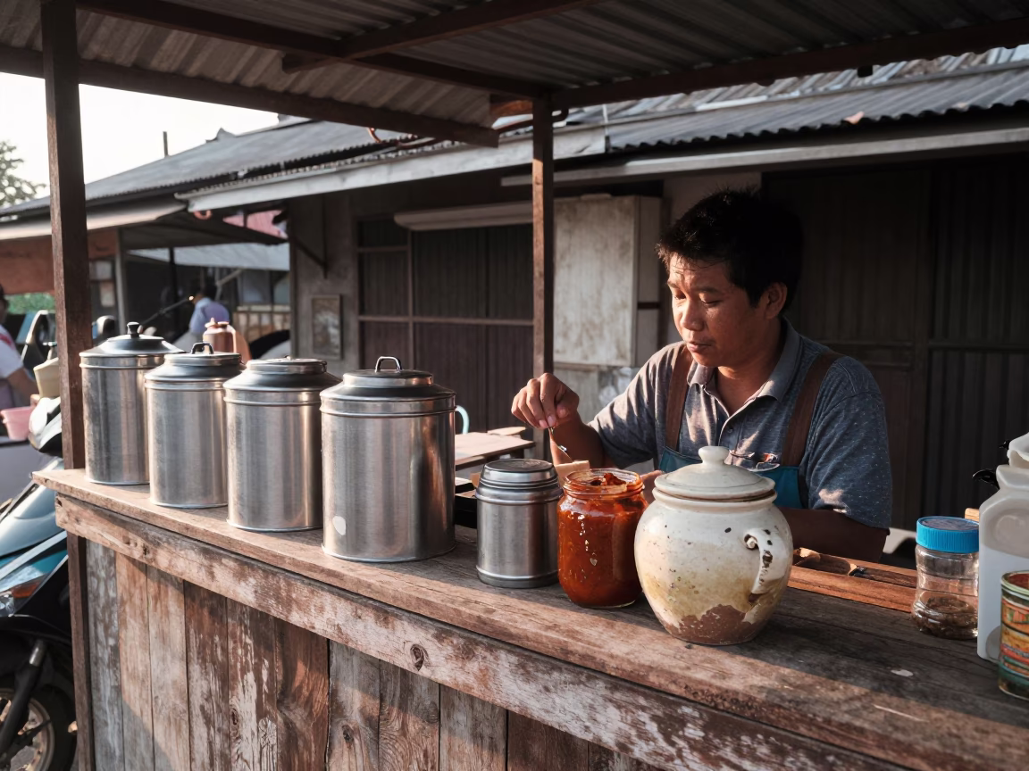 Stall Interaction in Chiang Mai in in Chiang Mai, Thailand