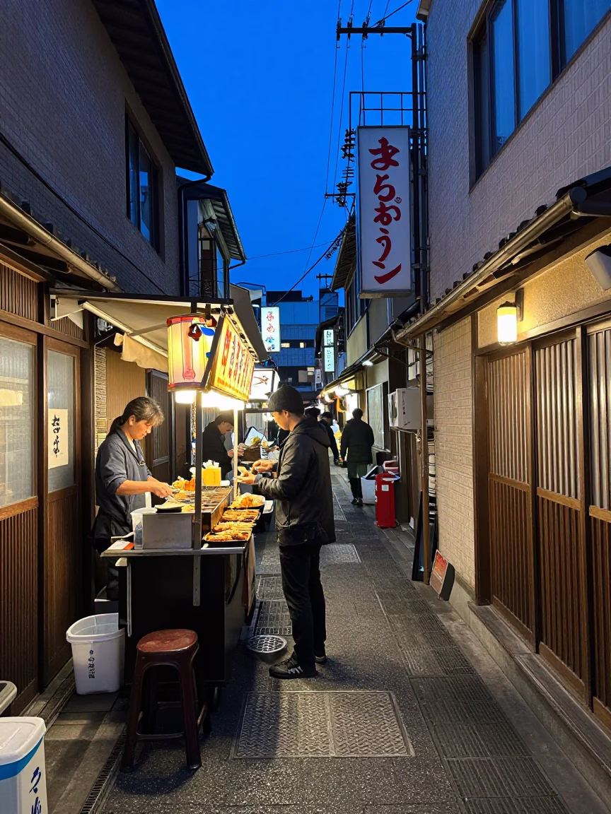 Stall Interaction in Fukuoka in in Fukuoka, Japan