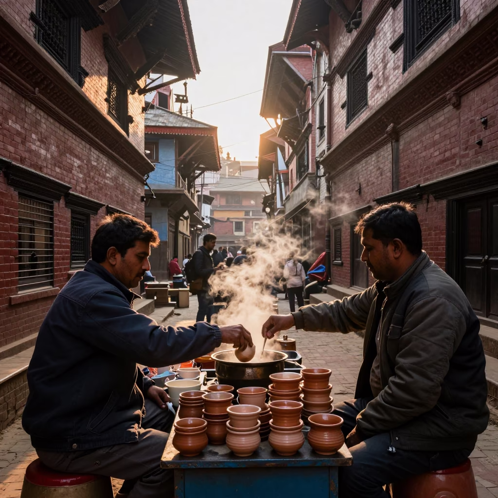 Stall Interaction in Kathmandu in in Kathmandu, Nepal
