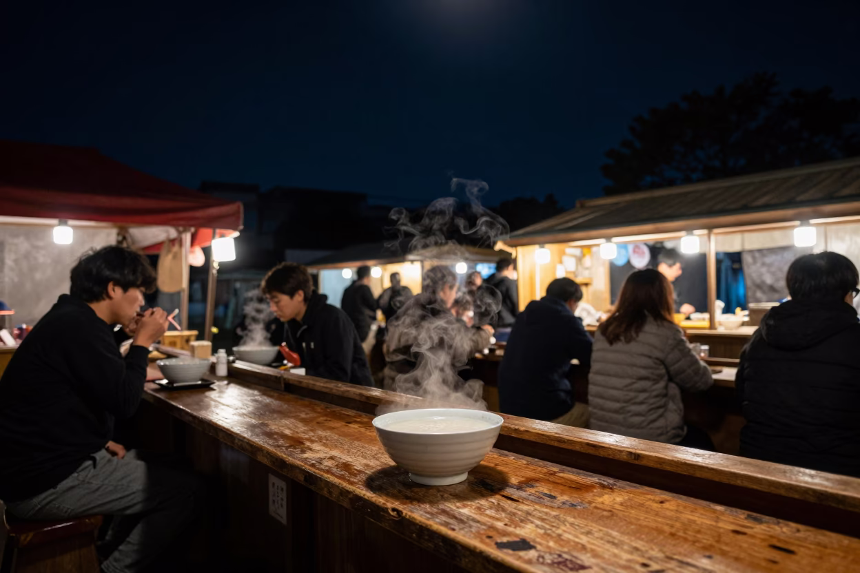 Stall Interior at The Deepest Night Sky Light in Fukuoka in in Fukuoka, Japan