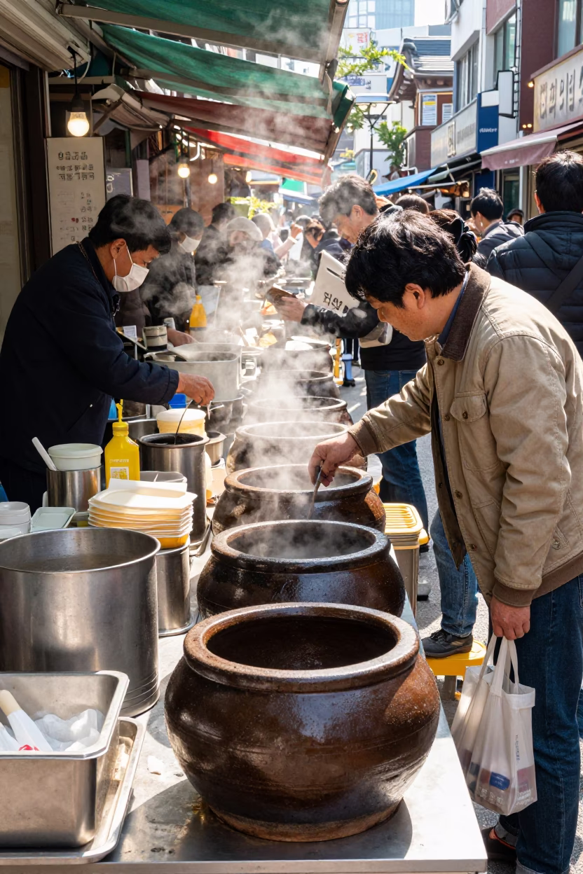 Stall Midday in Seoul at Midday Light in in Seoul, South Korea