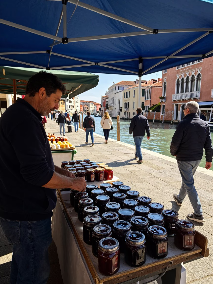 Stall Midday in Venice at Midday Light in in Venice, Italy
