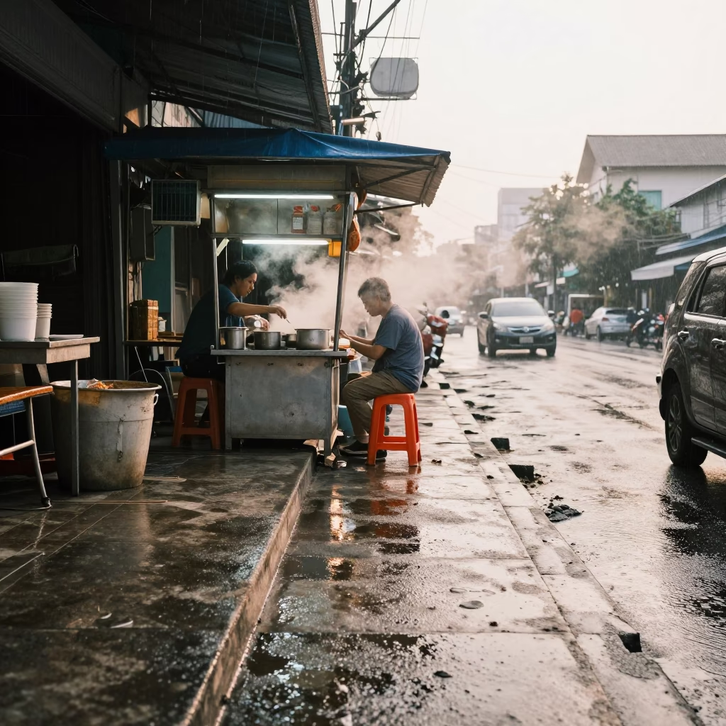 Stall Morning in Bangkok in in Bangkok, Thailand