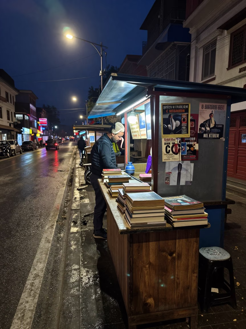 Stall Night after dark in Kathmandu in in Kathmandu, Nepal